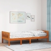 Cama de niños sin colchón madera maciza pino marrón 75x190 cm