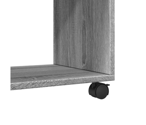 Armario con ruedas madera ingeniería gris Sonoma 72x33x42,5 cm