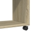 Mesa auxiliar con ruedas madera roble Sonoma 70x35x60 cm