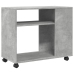 Mesa auxiliar ruedas madera ingeniería gris hormigón 70x35x60cm