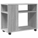 Mesa auxiliar con ruedas madera gris Sonoma 70x35x60 cm