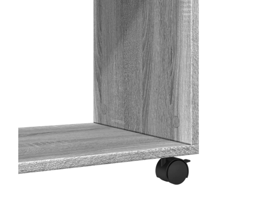 Mesa auxiliar con ruedas madera gris Sonoma 70x35x60 cm