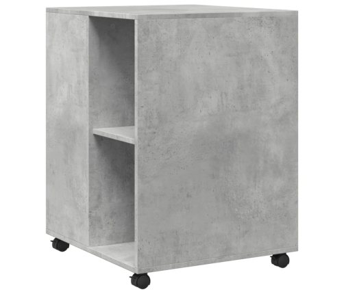 Mesa auxiliar ruedas madera ingeniería gris hormigón 55x60x78cm