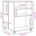 Mesa auxiliar ruedas madera ingeniería gris hormigón 55x60x78cm