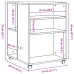 Mesa auxiliar ruedas madera ingeniería roble ahumado 55x60x78cm