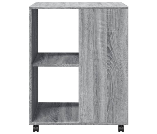 Mesa auxiliar ruedas madera ingeniería gris Sonoma 55x60x78 cm