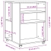 Mesa auxiliar ruedas madera ingeniería gris Sonoma 55x60x78 cm