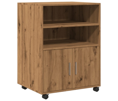 Armario con ruedas madera ingeniería roble artisian 60x48x81 cm