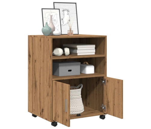 Armario con ruedas madera ingeniería roble artisian 60x48x81 cm