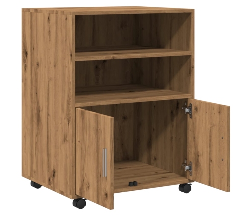Armario con ruedas madera ingeniería roble artisian 60x48x81 cm