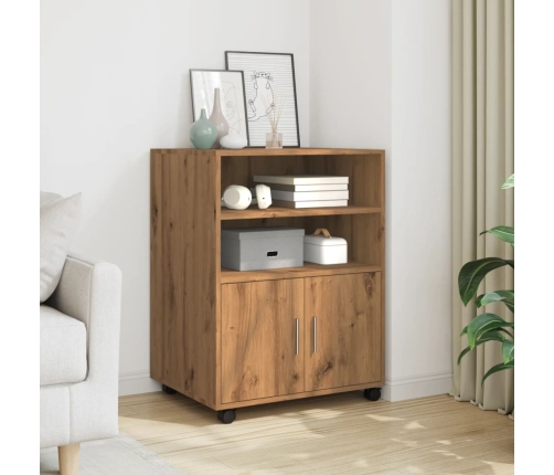 Armario con ruedas madera ingeniería roble artisian 60x48x81 cm