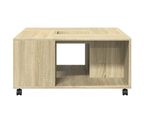 Mesa de centro madera de ingeniería roble Sonoma 80x80x40 cm