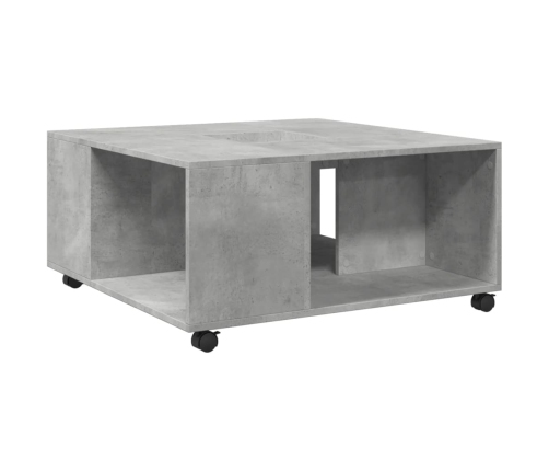 Mesa de centro madera de ingeniería gris hormigón 80x80x40 cm