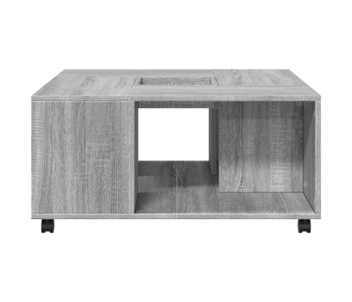 Mesa de centro madera de ingeniería gris Sonoma 80x80x40 cm