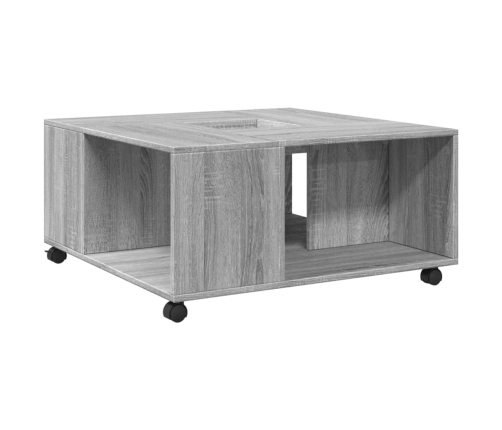 Mesa de centro madera de ingeniería gris Sonoma 80x80x40 cm