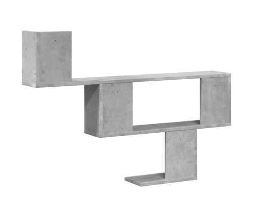 Estante de pared madera ingeniería gris hormigón 100x15x70 cm