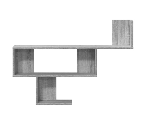 Estante de pared madera ingeniería gris Sonoma 100x15x70 cm