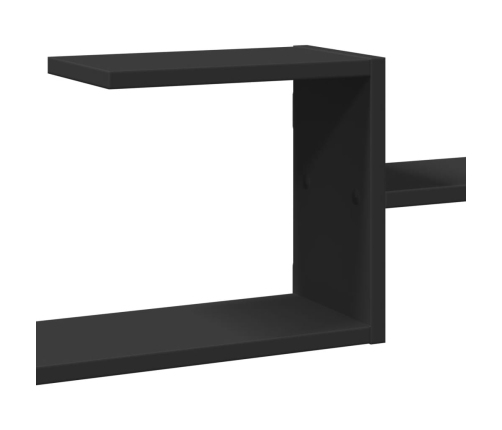 Estante de pared madera de ingeniería negro 104x15x49 cm