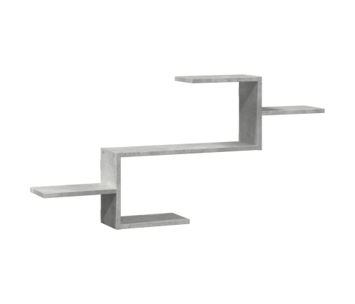 Estante de pared madera ingeniería gris hormigón 104x15x49 cm