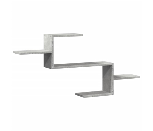 Estante de pared madera ingeniería gris hormigón 104x15x49 cm