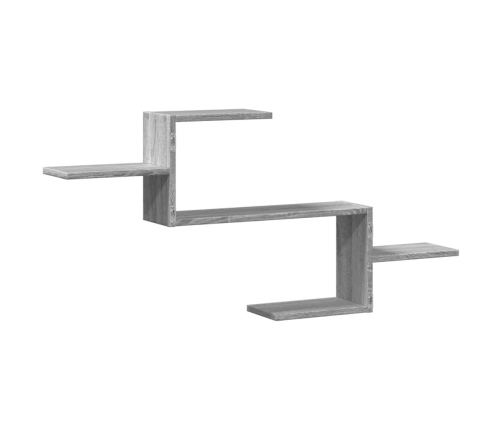 Estante de pared madera ingeniería gris Sonoma 104x15x49 cm