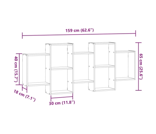 Estantería de pared madera de ingeniería blanca 159x18x65 cm