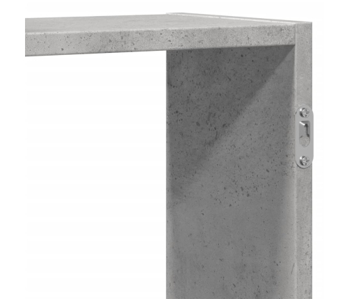 Estante de pared madera ingeniería gris hormigón 129x18x42 cm