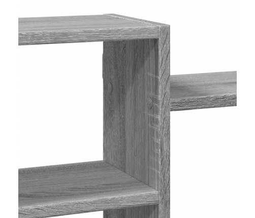 Estante de pared madera ingeniería gris Sonoma 129x18x42 cm