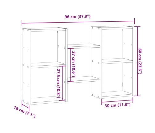 Estantería de pared madera de ingeniería blanco 96x18x60 cm