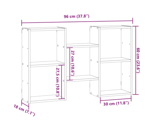 Estantería de pared madera de ingeniería negro 96x18x60 cm