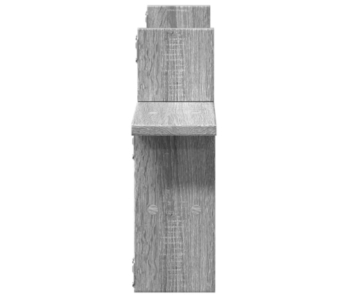 Estante de pared 2 uds madera ingeniería gris Sonoma 38x12x38cm