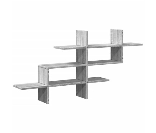 Estante de pared madera ingeniería gris Sonoma 124,5x18x60,5 cm