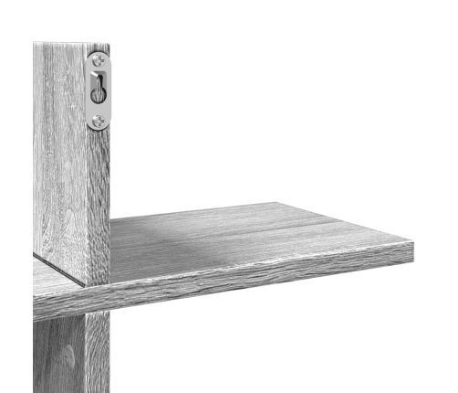 Estante de pared madera ingeniería gris Sonoma 124,5x18x60,5 cm