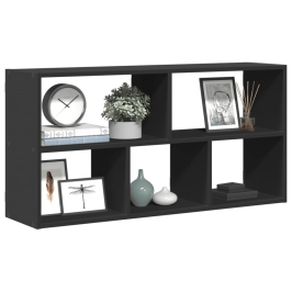 Estantería de pared madera de ingeniería negra 100x25x50 cm