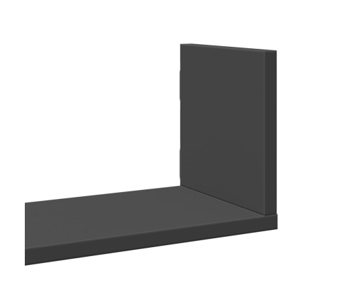 Estantes de pared 3 uds madera de ingeniería negro 58x18x18 cm