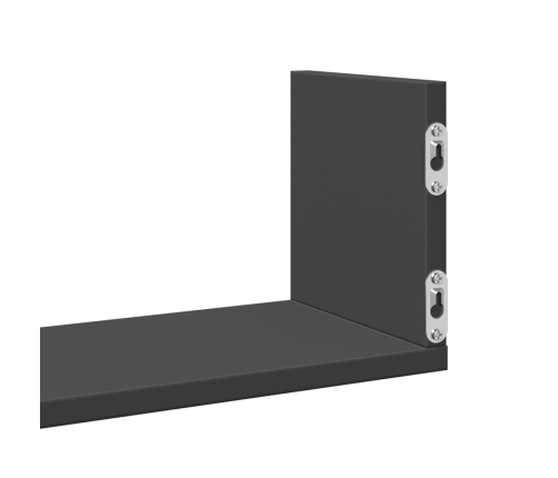 Estantes de pared 3 uds madera de ingeniería negro 58x18x18 cm