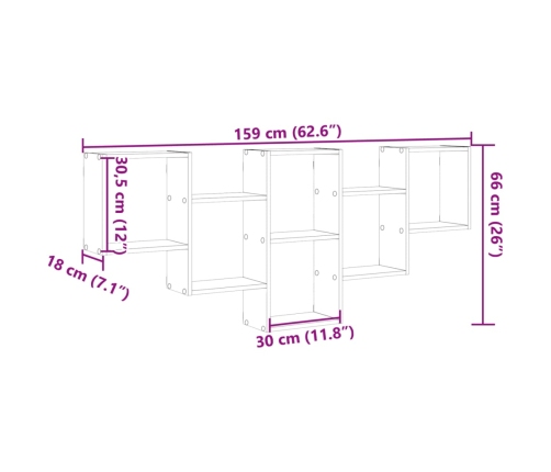 Estantería de pared madera de ingeniería blanca 159x18x66 cm