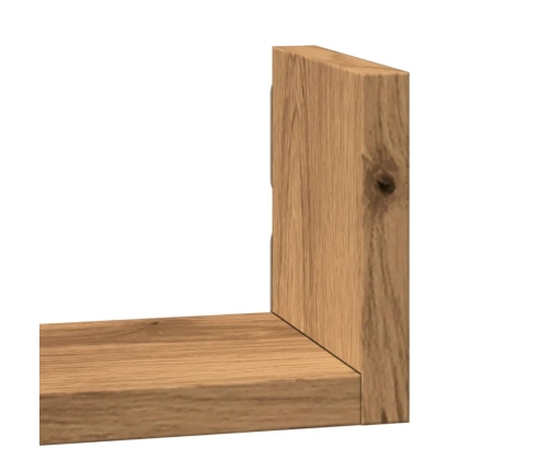 Estante de pared 3 uds madera de ingeniería roble artesanal