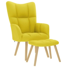Sillón de relax con taburete tela amarillo clara