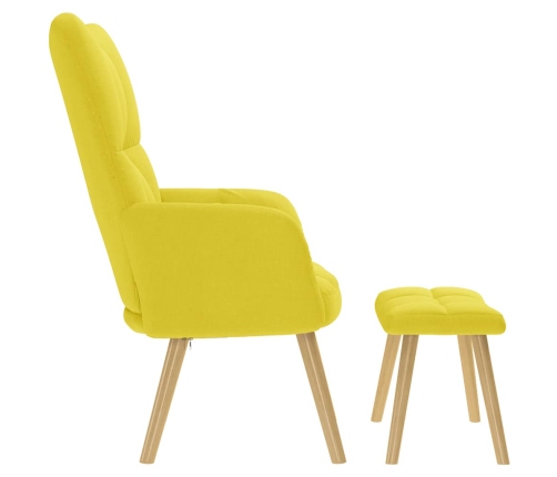 Sillón de relax con taburete tela amarillo clara