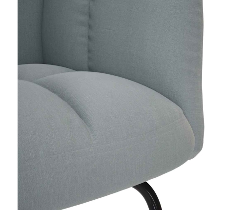 Sillón mecedora con taburete tela gris claro