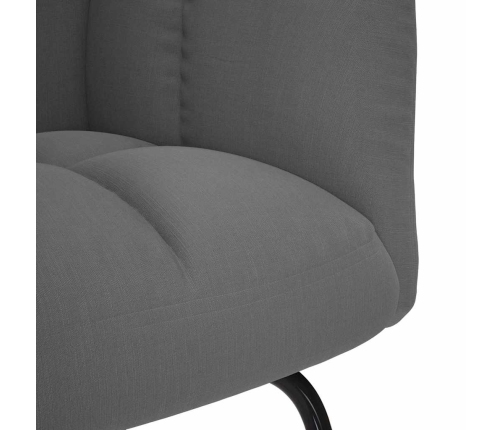 Sillón mecedora con taburete tela gris oscuro