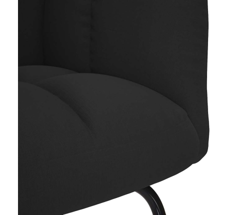 Sillón mecedora con taburete tela negro