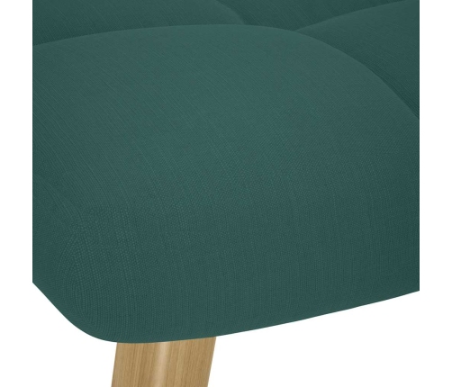 Sillón mecedora con taburete tela verde oscuro