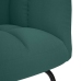 Sillón mecedora con taburete tela verde oscuro