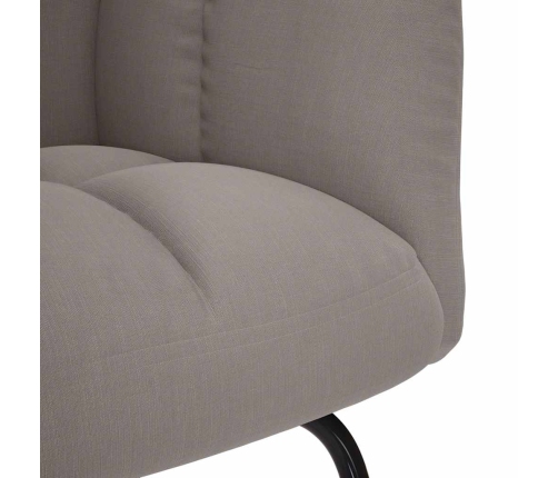 Sillón mecedora con taburete tela gris taupe