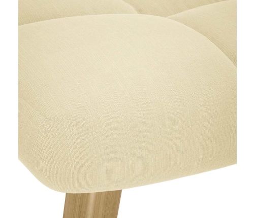 Sillón mecedora con taburete tela color crema