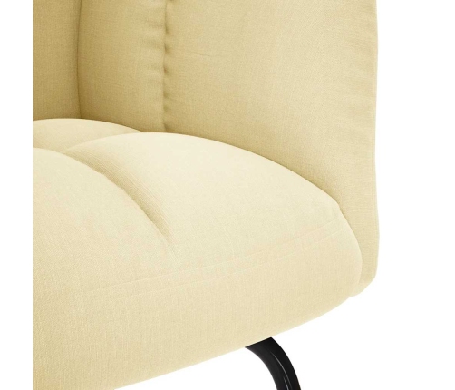 Sillón mecedora con taburete tela color crema