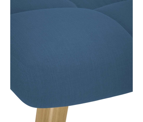 Sillón mecedora con taburete tela azul