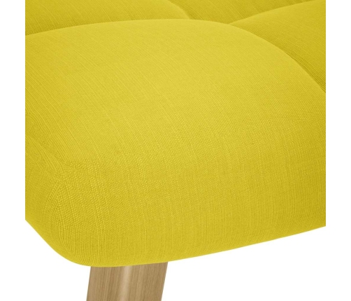 Sillón mecedora con taburete tela amarilla claro